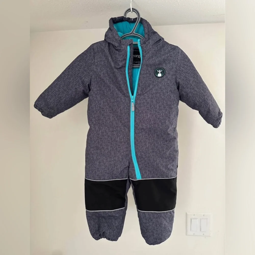 George Kids One Piece Footie - Gray and Black - Picture 2 of 3